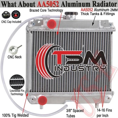 2 Row Aluminum Cooling Radiator For Kawasaki FD750D FD791D FD851D JD 39061-2065 - Image 1 of 4