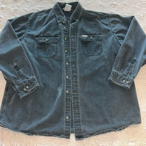 Vintage Carhartt Hemd Herren XL? Grüne robuste Outdoor Twill Arbeit mit Knopfleiste 90er ^ - Bild 1 von 9