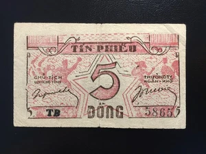 Vietnam 5 Dong 1949-50 Credit Note “Tinh Thu Bien” Pick R NL(1) Circulated Rare - Picture 1 of 2