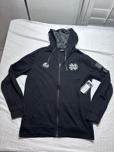 Notre Dame Erwachsene Kolosseum Militär OHT Reißverschluss Hoodie Größe L schwarz/tarnfarben Waffelmuster neu mit Etikett - Bild 1 von 14