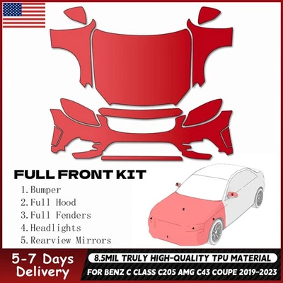 For Benz C Class Coupe 2019-2023 Full Front Precut Paint Protection Film PPF TPU - Image 1 of 4