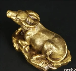 Copper Statue Cattle Ornament Chinese Zodiac Cattle Handicraft Decoration - Picture 1 of 8
