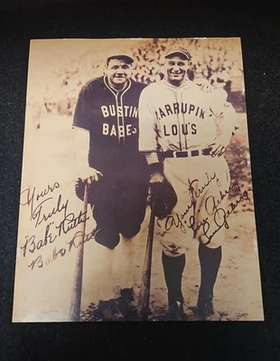 11 X 14 BABE RUTH & LOU GHERIG REIMPRESIÓN FIRMADA NY YANKEES HOF LEYENDAS DEL BÉISBOL Foto 1 de 3