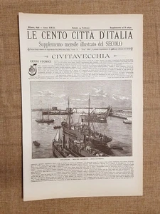 Le Cento Città d'Italia 29 febbraio 1896 Civitavecchia Secolo Sonzogno Ristampa - Picture 1 of 1