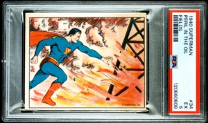 1940 SUPERMAN CARD #34 PERIL IN THE OIL FIELDS PSA 5 EX PHILADELPHIA GUM INC. - Picture 1 of 2