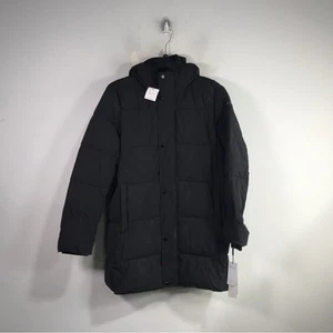 Calvin Klein Long Stretch Puffer Jacket, Men's Size M - Ebony Black - Picture 1 of 13