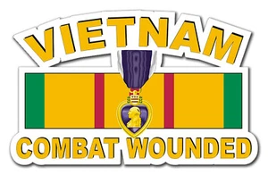 Pegatina de ventana Purple Heart Vietnam Combat Veteran de 5,5", envío gratuito - Imagen 1 de 1