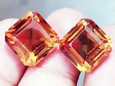 Alexandrite Color Change 20+ Ct Certified Pair Square Shape Loose Gemstone RL01 - Image 1 of 4