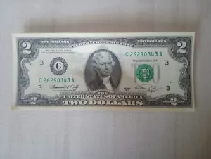 1976 Two Dollar Bill Green Series C Excellent Condition Rare - Picture 1 of 8