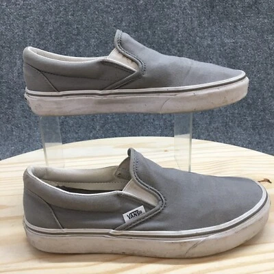 Vans Shoes Mens 6 Womens 7.5 Classic Slip On Sneakers Gray Canvas Low 500714 Foto 1 de 4