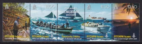 PITCAIRN ISLANDS 2008 Longboats set of 4 in strip SG 759-762 MNH/** (CV £12) Cover