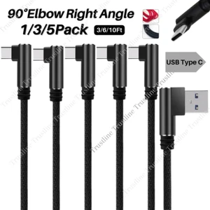 Type C Fast Charger Cable 90 Degree Right Angle USB C Cord For Samsung iPhone 15 - Picture 1 of 14