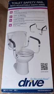 DRIVE TOILET SAFETY RAIL WITH ADJUSTABLE WIDTH ARMS MODEL RTL 12087 NEW - Picture 1 of 11