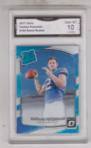 2017 - Donruss Optic - Nathan Peterman - Tarjeta de novato - gema graduada ¡¡Como nueva 10!!! - Imagen 1 de 2