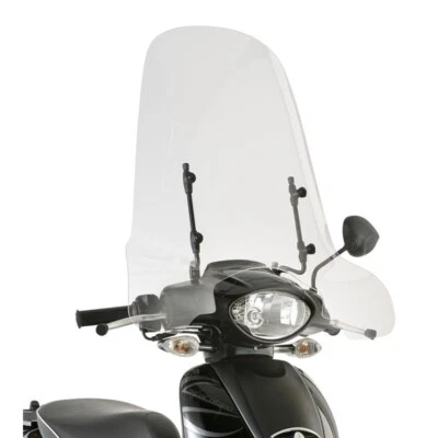 KAPPA Parabrezza Trasparente + Attacchi 56X66 Per Aprilia Scarabeo 50 2014-2020 - Immagine 1 di 4