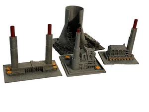 Eyepop Designs 4 Gebäude Maßstab 1:450 funktioniert mit NECA Sh Monsterarts - Bild 1 von 9