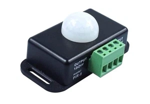 SENSORE DI MOVIMENTO PIR D019 12V CON TIMER REGOLABILE 12V 6A INFRAROSSI x LED - Foto 1 di 1