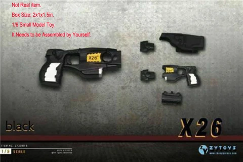 ZYTOYS 1/6 Pistol Model DIY Assembled Taser X26 Stun Gun Weapon Toy F 12" Doll Cover