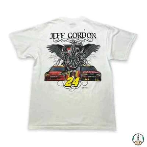 Vintage Y2K Jeff Gordan NASCAR T Shirt Mens Large White Racing Graphic Tee - Picture 1 of 6