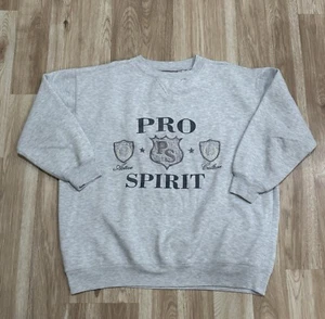 VTG PRO SPIRIT GRAY EMBROIDERED CREWNECK SWEATSHIRT MENS SIZE M/L SEE PICS! - Picture 1 of 14