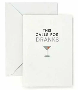 Smirk Calls For Dranks Stationery 9ct • drink party invitations • cocktail party - Picture 1 of 2