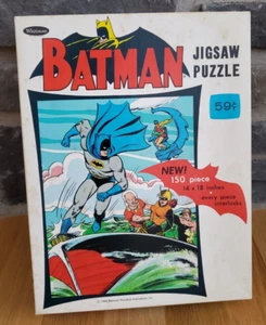Complete Vintage 1966 Whitman Batman Jigsaw Puzzle 150 Pieces Comic Book Art - Picture 1 of 13