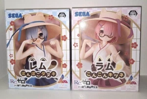 Re Zero Luminasta Figure Ram Konkon Fox Rem Ponpoko Raccoon Dog Set of 2 JAPAN - Picture 1 of 2