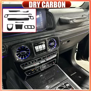 Borde de tablero de consola interior de carbono seco 8 piezas para Benz G550 G500 G63 2019UP - Imagen 1 de 16