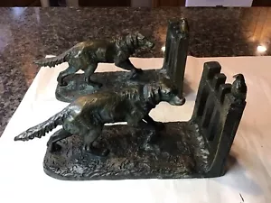 Pierre Jules Mene French 1810-1879 Bronze Sculpture Bookends Hunting Dogs Crows - Picture 1 of 24