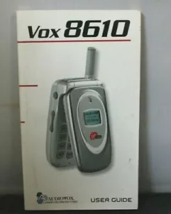User Guide Manual Virgin Mobile Audiovox Vox CDM 8610 Cell Phone Book White New - Picture 1 of 1