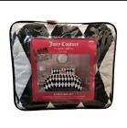 Juicy Couture Home 8pc King Bed Set Pink White Black New