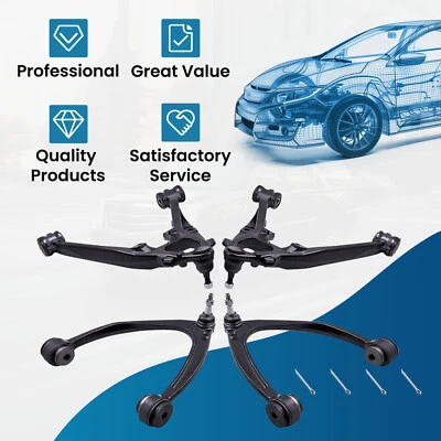 4Pcs Front Upper & Lower Control Arm w/Ball Joint for 2007-2016 Chevrolet Tahoe Foto 1 de 4
