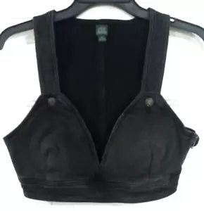 Chaleco Wild Fable Negro Crop Denim con Cremallera Top Cuello Corazón XS NUEVO CON ETIQUETAS - Imagen 1 de 4