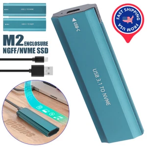 M2 SSD Case NGFF NVMe Enclosure M.2 to USB Type C 3.2 SATA Hard Drive Adapte TOP - Picture 1 of 27