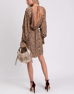 UVP250€ BAUM UND PFERDGARTEN AEMILEY Blouson Kleid Gr. DE 40 Leopard hinten offen  - Bild 1 von 9