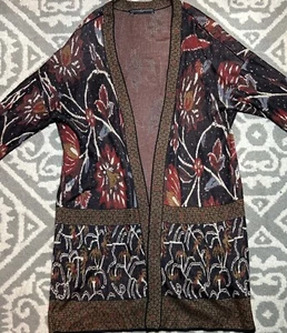 PERUVIAN CONNECTION 100 % PERU PIMA BAUMWOLLE KUNST ZUM TRAGEN CARDIGAN PULLOVER DAMEN MD - Bild 1 von 6