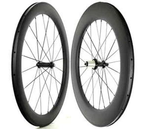 700C vorne 60mm hinten 88mm Tiefe Rennrad Carbon Laufradsatz Powerway R36 Nabe - Bild 1 von 16