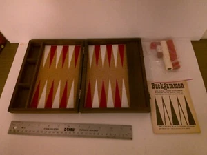 Vintage Drueke Blue Chip Game Company Backgammon Wooden Case Folding - Picture 1 of 7