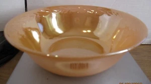 Anchor Hocking Fire King Peach Lustre Laurel Leaf 8" Vegetable Serving Bowl b64 - Picture 1 of 5