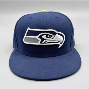Seattle Seahawks Fitted Hat NFL New Era 59Fifty 7 1/8 blau grün Baseball Cap - Bild 1 von 7