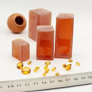Rough Citrine Golden NANO Crystal Heat Resistant synthetic Citrine Lab gemstone - Picture 1 of 11