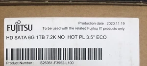 FUJITSU HD SATA 6G 1TB 7.2K NO HOT PL 3.5'' ECO S26361-F3952-L100 - Afbeelding 1 van 1