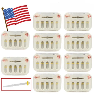 5-10 Dental Fiber Post Screw Thread Quartz Resin w/ Drills High-intensity Or - Picture 1 of 3
