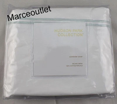 Edredón Hudson Park Italiano Lino Algodón Percal COMPLETO/QUEEN Blanco/Opalino Foto 1 de 4