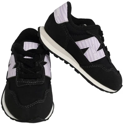Tênis New Balance 237 em Couro Preto Lilás Glo Tamanho Infantil 6.5 - Imagem 1 de 4
