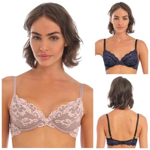 Wacoal Instant Icon Bra Elegant Plunging Underwired Lacy Womens Lingerie 851322 - Picture 1 of 10