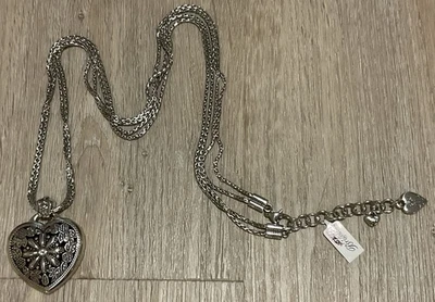 BOHO CHIC STUNNER BRIGHTON NWT “FLORAL HEART”  PHOTO LOCKET NECKLACE MSRP: $98 - Image 1 of 4