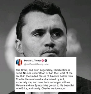 Charlie Kirk Wendepunkt USA Donald Trump Metall Kühlschrankmagnet 4x4 1041 - Bild 1 von 5