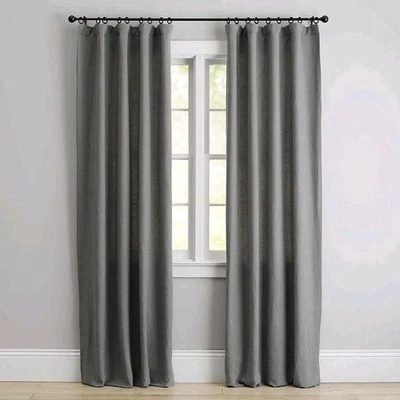Juego de 2 Pottery Barn lino gris 50x84 pulgadas Paneles de cortinas de longitud larga Foto 1 de 4