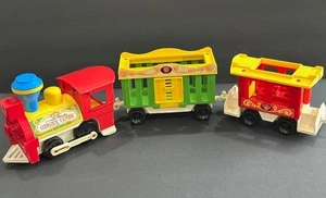 Vintage Fisher Price Little People Circus 991 Four Piece Train 3 Pieces 1974 ⬇️ - Picture 1 of 18